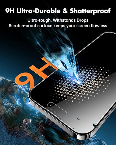 UNBREAKcable 4PCS Screen Protector for iPhone 14 Pro Max - 2 Privacy Tempered Glass+2 Clear Glass Double Shatterproof [Installation Frame] [9H Hardness] [Case Friendly] Anti-Scratch iPhone 6.7 inch - size: iPhone 14 Pro Max