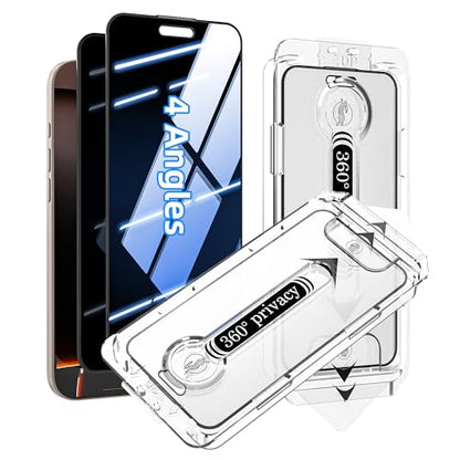 Tempered Glass 4 Way All Angles Privacy Screen Protector for iPhone 14 Pro Max 6.7", 360° Anti-spy Auto-Dust Removal, High Definition, Full Coverage No Bubble Easy Installation 2-Pack - size: For iPhone 14 Pro Max (6.7")