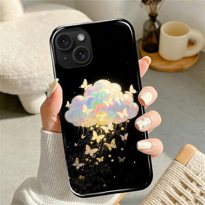 Case for iPhone 15, Shockproof Hybrid Protective Phone Case, Dual-Layer Drop Protection Anti-Scratch, Butterfly Cloud - color: Butterfly Cloud, size: iPhone 15
