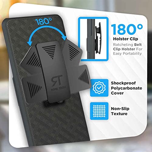 Designed for iPhone 14 Case with Belt Clip Holster - Kickstand Cover Phone Case - Dark Grey - color: Black Lines, style: iPhone 14