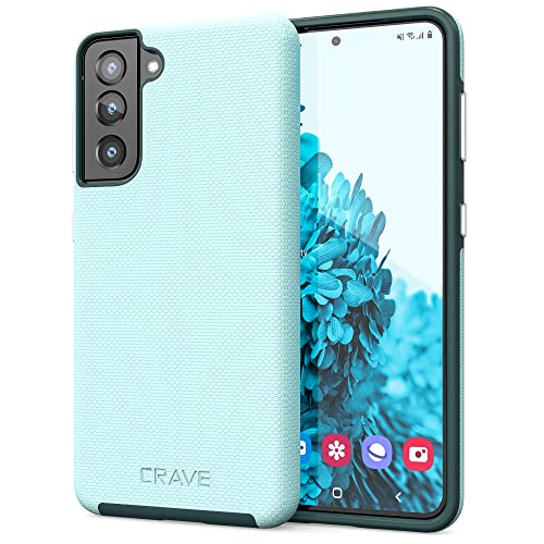 Crave for Galaxy S21 Case, Shockproof Protection Dual Layer Case for Samsung Galaxy S21, S21 5G (6.2 inch) - Aqua - color: Aqua, size: Galaxy S21