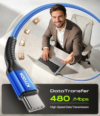 USB C to C Cable 60W Fast Charging 6FT, USB C to USB C Cable for CarPlay - color: Blue, size: 3FT, style: USB A to USB C