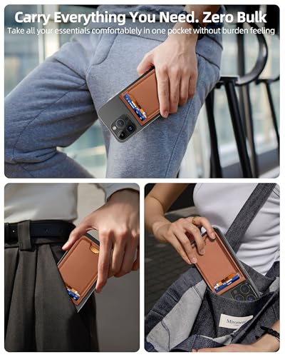 ExtreLife for Magsafe Wallet with Money Clip, Strongest Magnetic Wallet for iPhone 17/16/15/14/13/12 Series, Adjustable Stand, ID Window, 5 Card Holder, RFID Blocking, Not for 13/12 Mini, Brown - color: Brown