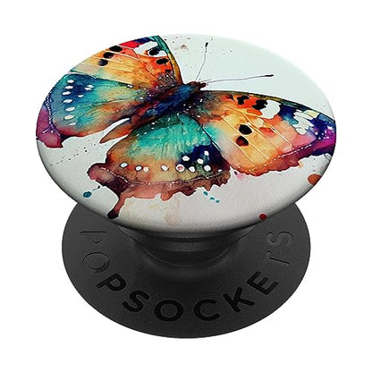 Butterfly Watercolor Illustration PopSockets Adhesive PopGrip - style: Adhesive PopGrip