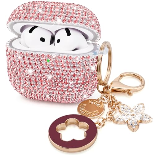 VISOOM Airpods 5 4 Cases iPods 4/5 Cover for Women,Unique Jewelry Design - color: J-Pink, size: Airpods 4/5(2024/2026)