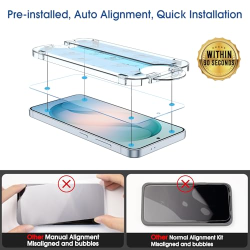 amFilm OneTouch for Samsung Galaxy S26 Screen Protector 6.3" Tempered Glass - size: S26-6.3"