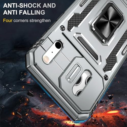 Shockproof Phone Case Compatible with iPhone 17 Pro Case with Kickstand & HD Screen Protector & with Camera Cover Dual-Layer Military-Grade Drop Protection Phone Case (Gray) - color: Grey, size: iPhone 17 Pro 【6.3 inch】