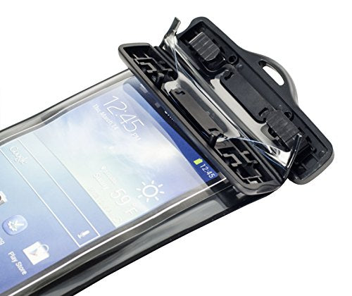 iPhone 6 PLUS Universal WaterProof Case (IPX8 Certified Protective Smartphone Waterproof Life Pouch / Credit Card Waterproof Bag Case) Waterproof Case for Apple iPhone 6 PLUS 5S 5C 5, Samsung Galaxy S5 S4 - [Black] Universal Waterproof Pouch with Touch Re