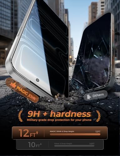 MAGIC JOHN 3rd Gen Privacy for iPhone 17 Pro Screen Protector, 25°Anti-Spy - size: iPhone 17 Pro 6.3inch