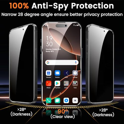 Lesakit 4+4 Pack Privacy Screen Protector for iPhone 16 Pro Max 6.9-Inch with 4 Pack Camera Lens Protector, Anti Spy Tempered Glass Film 9H Hardness Case Friendly - size: iPhone 16 Pro Max