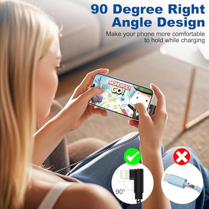 iPhone Charger 10ft 3Pack Apple MFi Certified Lightning Cable Nylon Braided