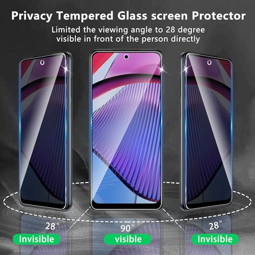 3 Pack Privacy Screen Protector Designed for Motorola Moto G Stylus 5G 2023 /G Power 5G 2023,Full Coverage Anti-Spy Tempered Glass Film,9H Hardness,Anti-Fingerprint,Bubble Free,Easy to Install - size: Moto G Power 5G 2023 FK3