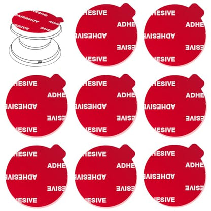 8pcs Clear Sticky Adhesive Pads for Socket Base Mount, 1.38 inches Round Double-Sided Replacement Tapes for Phone Collapsible Grip Stand Back Base,Mini Car Phone Holder