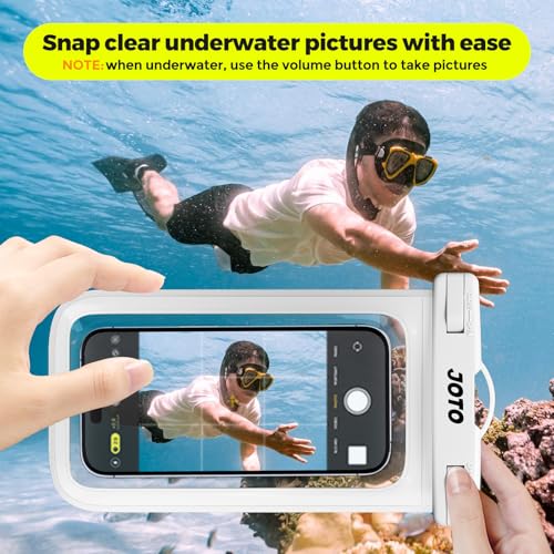 JOTO Up to 7" Universal Waterproof Phone Case for iPhone 17 Air 16 15 14 13 12 11 Plus Pro Max, IPX8 Cellphone Dry Bag XR X SE, Galaxy S23 S22 S21 S20+ S20 S10 Plus Note, Pixel -White - color: White, size: 1 Pack