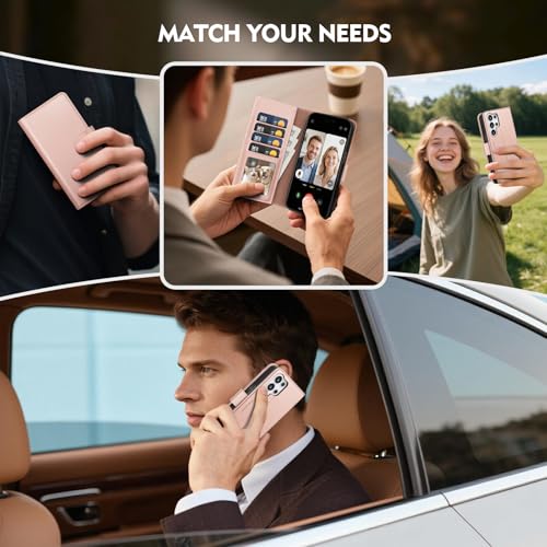 Compatible with Samsung Galaxy S26 Ultra Case Wallet with Card Holder [4 Card Slot] Women Men,RFID Blocking PU Leather Phone Case Flip Protector Cover Credit Card Slot Kickstand,Rose Gold - color: Rose Gold, size: Samsung Galaxy S26 Ultra - 6.9"