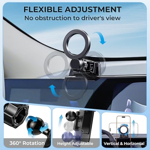 Car Phone Holder for BMW X5/X6 2026 2025 2024 & X7 2026 2025 2024 2023 (Only for 14.9-Inch Screen) 360° Rotation Magnetic Cell Phone Mount, Compatible with Magsafe, Does Not Affect Air Vent - size: Fit for 2024-2026 X5/X6 & 2023-2026 X7, 14.9-Inch