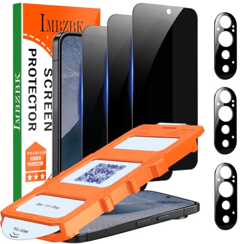 IMBZBK Privacy Screen Protector for Google Pixel 11 Pro, 3+3 Pack - color: Pixel 11 Pro-Black