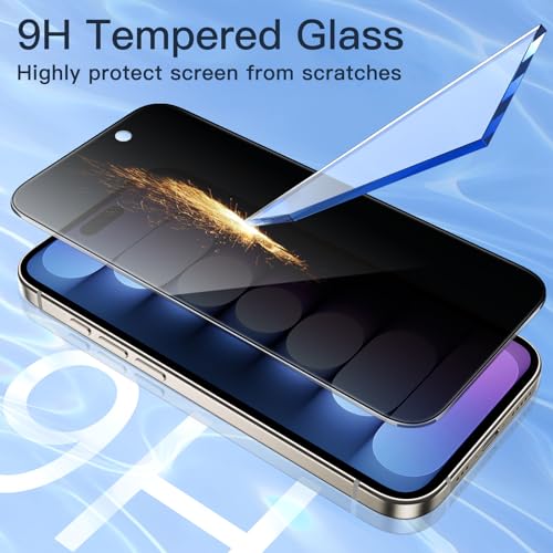 JETech Privacy Screen Protector for iPhone 15 Pro Max, 2-Pack - size: iPhone 15 Pro Max