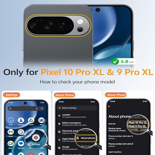 Battery Case for Pixel 9/10 Pro XL, Upgraded 10000mAh Battery Pack Rechargeable Charger Case with Wireless Charging Compatible for Pixel 9/10Pro XL(6.8 inch) External Charging Cover(Black) - size: Pixel 9/10 Pro XL