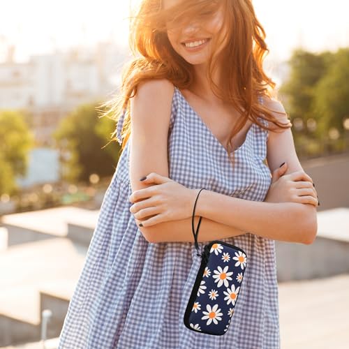 kwmobile Neoprene Sleeve for Smartphone Size XXL - 7" - Shock Absorbing Pouch Case - Protective Phone Bag - Summer Daisy Blue/White/Yellow - style: Summer Daisy 04-02-06