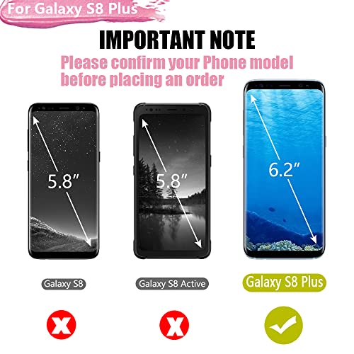 Battery Case for Samsung Galaxy S8+ Plus, 6500mAh Rechargeable Extended Battery Charging Case with Kickstand Black