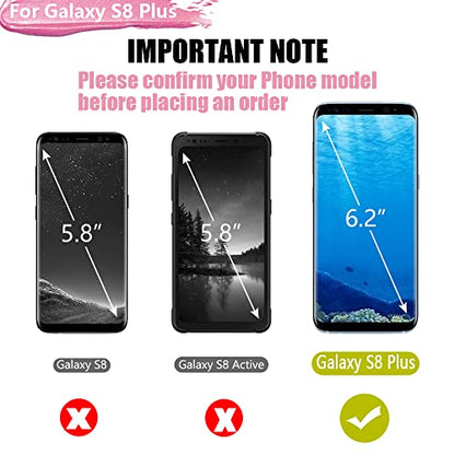 Battery Case for Samsung Galaxy S8+ Plus, 6500mAh Rechargeable Extended Battery Charging Case with Kickstand Black