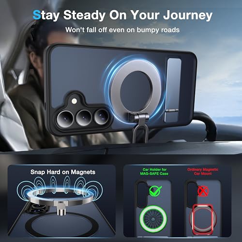 for Samsung Galaxy S25 Case with MagSafe - color: Black, size: Galaxy S25 with Stand
