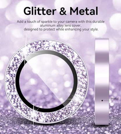Matekxy for iPhone 17 Camera Lens Protector Glitter Individual Cover - color: Lavender