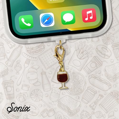 Sonix Dust Plugs - USB C + Lightning Compatible - Enamel Charging Port Charms (3 Pack) - Friday Essentials - Wine, Pizza, Coffee - color: Friday Essentials