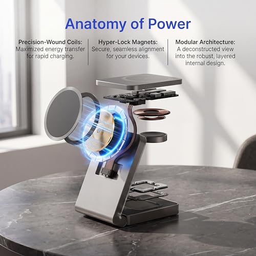 3 in 1 Charging Station for Apple,Wireless Foldable Mag-Safe Charger