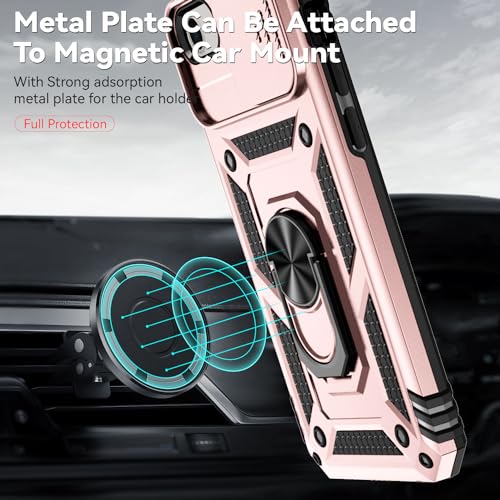 SunStory Compatible with iPhone SE 2022/2020/3rd/2rd / 6/7/8 Case with HD Screen Protector & Slide Camera Cover & Kickstand, [Military-Grade] Phone Case for iPhone SE 2020/2022/6/7/8 (Rosegold) - color: Rosegold