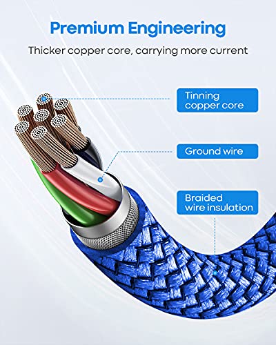 etguuds USB C to USB C Cable 0.5ft, 2-Pack 60W C to C Cable Fast Charging - color: Blue, size: 0.5ft