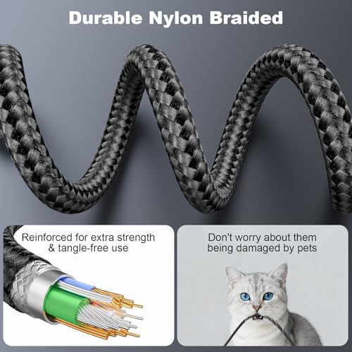 USB C Cable 3ft 2Pack Coiled USB C to C Fast Charging Cable Nylon Braided
