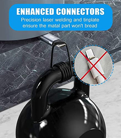 sweguard USB to USB C Cable 3-Pack 6.6ft 6.6ft 3.3ft Fast Charging Braided - color: Grey, size: 6.6ft+6.6ft+3.3ft