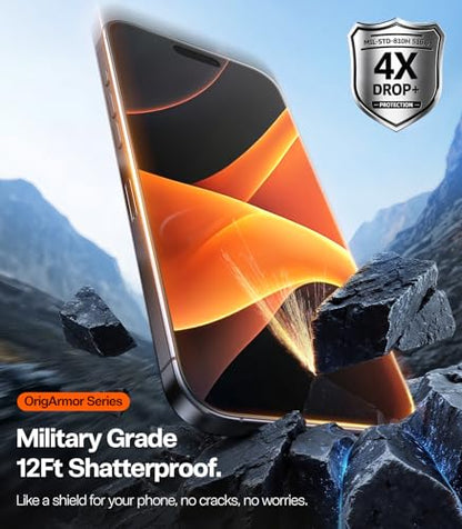 TORRAS OrigArmor for iPhone 17 Pro Screen Protector [100% Anti Reflection][3D Full Coverage Fit] Military-Grade Shatterproof 9H+ Tempered Glass Anti-Scratch Screen Protector 17 Pro 6.3" 1-Pack