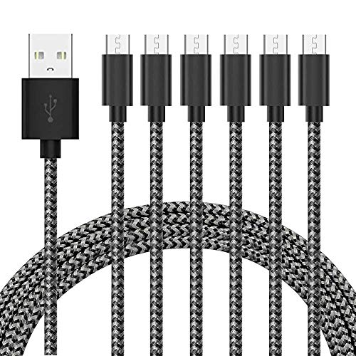 Micro USB Cable Android Charger [6-Pack 5ft] Nylon Braided Fast Sync&Charging Cord for Android, Samsung, Nexus, LG, HTC, Nokia, Sony, and More
