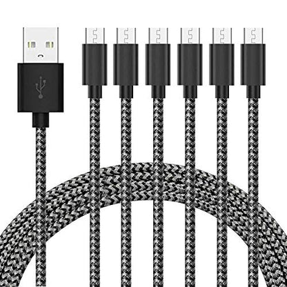 Micro USB Cable Android Charger [6-Pack 5ft] Nylon Braided Fast Sync&Charging Cord for Android, Samsung, Nexus, LG, HTC, Nokia, Sony, and More