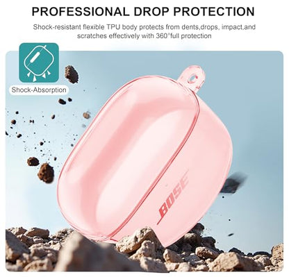 Aircawin for Bose QuietComfort Earbuds II/QuietComfort Ultra 1/2 Case Clear - color: Clear Pink