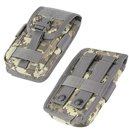 Tactical Phone Holster Pouch Case, Molle Gadget Bag Molle Attachment Belt Holder Waist Bag for 4.7"-6.9" with US Flag Patch for iPhone 18 Pro Max/17 Pro/16 Pro/15 Pro - color: Gray Camo