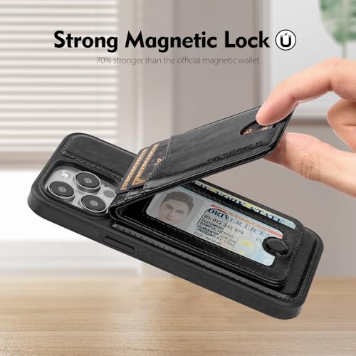SkyEagle for iPhone 13 Pro Wallet Case with Card Holder,Black - color: Black, size: iPhone 13 Pro - 6.1"