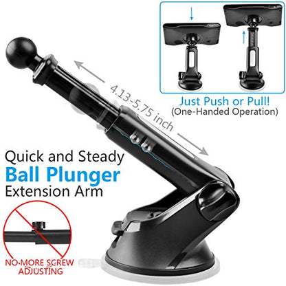 1Zero 2 Pack GPS Suction Cup Car Mount for Garmin [Quick Extension Arm] - color: 2-Pack