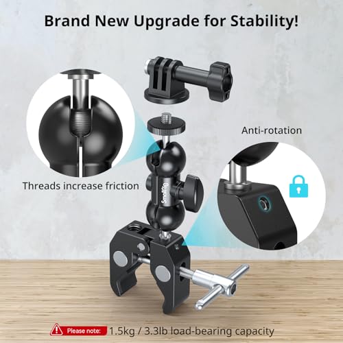 SMALLRIG Super Clamp Mount 2-Pack, Double Ball Head Magic Arm for Camera - style: Clamp 2 Pack
