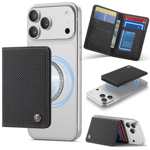 Defencase for Magsafe Wallet Magnetic Card Holder RFID Blocking, CF-Black - color: CF Black