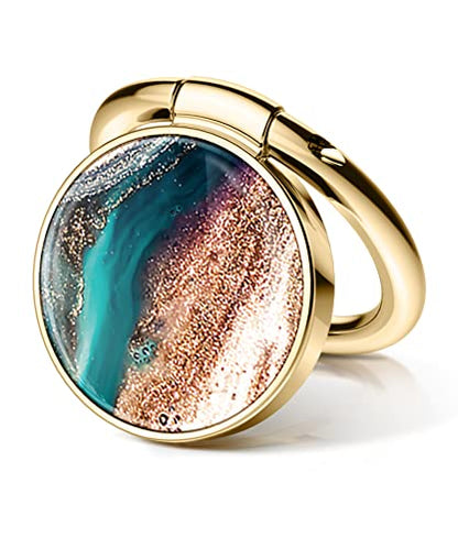 GVIEWIN Marble Cell Phone Ring Holder, Metal Kickstand Grip 360° Rotation - color: B-Drift Sand/Brown