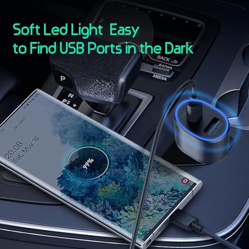 Super Fast Dual Car Charger (45W+15W) USB C and A for Samsung Galaxy