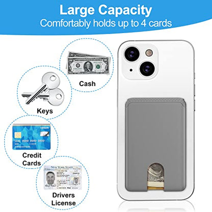 SHANSHUI 3 Pack Phone Card Holder Ultra Slim Phone Credit Card Holder Stick on Wallet Anti-Lost Design Wallet Pocket Compatible for iPhone and Most Smartphones - Black White Grey - color: Black, Grey, White x 3 PCS