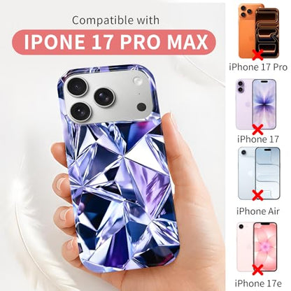 Case Compatible with iPhone 17 Pro Max, 2025 Anti-Yellow Ultra Transparent Soft TPU Phone Case, Shockproof Anti-Slip Slim Lightweight Full Coverage Protective (Gemstone) - color: Gemstone