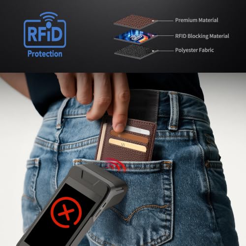 Mayski Slim Wallet, Credit Card Holder for Women, Minimalist Front Pocket RFID Blocking Card Cases, Small Wallet Women Men(Lichee Coffee) - color: Lichee Coffee