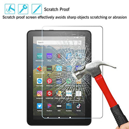 Ailun Screen Protector for Amazon Kindle Fire HD 8/8 Plus/Kids 2022&2020 | 2 Pack, 8 Inch, 0.33mm, Tempered Glass, Ultra Clear, Anti-Scratch, Case Friendly