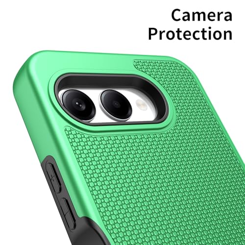 for T-Mobile REVVL 8 Phone Case with Tempered Glass Screen Protector,Dual Layer Heavy Duty Shockproof Protection Cover (Green) - color: Green